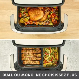 Airfryer met FlexCook scheidingswand - 9L - Voor maximaal 8 personen - 7 Kookprogramma's - Zwart
