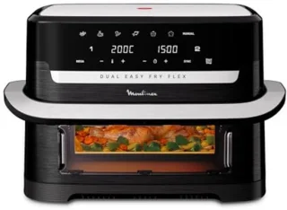 Airfryer met FlexCook scheidingswand - 9L - Voor maximaal 8 personen - 7 Kookprogramma's - Zwart