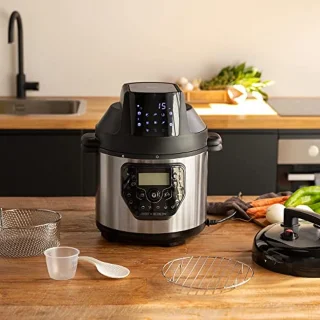 Multifunctionele Airfryer en Keukenmachine met Weegschaal - 6 Liter, Programmeerbaar, 24 Uur, Verstelbare Temperatuur