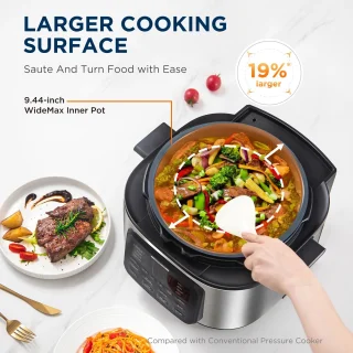 9-in-1 Multi-Cooker – 6L – 12 Kookfuncties – Drukpan – Slow Cooker – Rijstkoker – Sous Vide – Cake Maker – Gezond Keramisch Binnenpan – Snel en Veelzijdig – Voor Grote Gezinnen