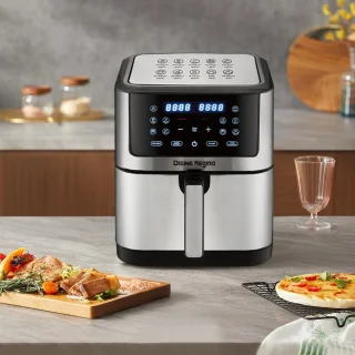 Nexser Airfryer 9L – Digitale Heteluchtfriteuse – 2000W – RVS – Touchscreen LED Display – Olievrij – Multifunctioneel – Easy Clean – Familieformaat