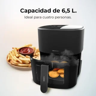 Cecotec Cecofry Fantastik Window 6500 Venster olievrije luchtfriteuse 6,5 l. 1700 W, PerfectCook-technologie, 12 kookmodi, touch