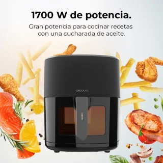 Cecotec Cecofry Fantastik Window 6500 Venster olievrije luchtfriteuse 6,5 l. 1700 W, PerfectCook-technologie, 12 kookmodi, touch