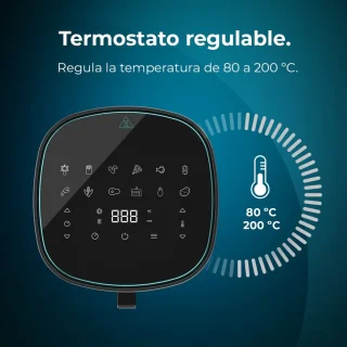 Cecotec Cecofry Fantastik Window 6500 Venster olievrije luchtfriteuse 6,5 l. 1700 W, PerfectCook-technologie, 12 kookmodi, touch