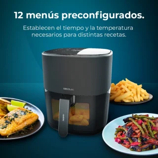 Cecotec Cecofry Fantastik Window 6500 Venster olievrije luchtfriteuse 6,5 l. 1700 W, PerfectCook-technologie, 12 kookmodi, touch