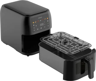 Tomado TAF8002B - Grote airfryer - XXL airfryer - 8 liter - Heteluchtfriteuse - Kijkvenster - Tiptoetsbediening - 7 automatische programma's - Zwart
