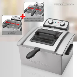 Dubbele Friteuse met 5 Liter Capaciteit en 3 Frituurmanden