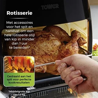 Digitale Airfryer Oven 10-in-1 met Snel Luchtcirculatie en 60-Minuten Timer, 11 L, 2000 W, Zwart