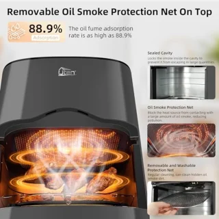 Grote AANDUIDING Airfryer - 6,5 Liter - Gezond Frituren Zonder Vet - Instelbare Temperatuur en Tijd