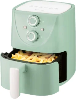 SILVERCREST® Hetelucht friteuse 1000 W - Inhoud: 2 L - Temperatuurstand: 80/200 °C - Antiaanbaklaag - Timer: max. 30 min. - Kabellengte: 100 cm - Mint