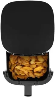 Airfryer - Heteluchtfriteuse 4 Liter met Touchscreen - Airfryer met 9 Functies en 8 Programma's - Vetarm Frituren, Bakken en Grillen - Inclusief Vaatwasserbestendige Accessoires - Geschikt voor 4 Personen