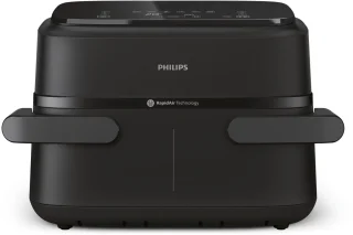 Philips Airfryer 1000-serie flexibele mand - 7,1 liter inhoud, RapidAir-technologie, 10 kookfuncties, 90% minder vet, compact ontwerp, HomeID recepten-app (NA154/00)