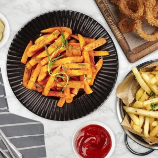 Compacte friteuse met thermostaat en antiaanbaklaag - 1 liter, ivoorwit
