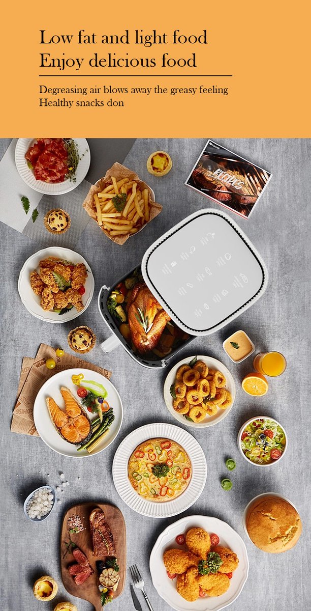 10L Air Fryer 1400W Elektrisch met Touch Control en Venster
