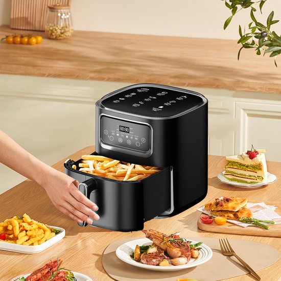 10L Air Fryer 1400W Elektrisch met Touch Control en Venster