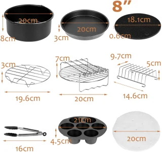 12-delige accessoireset voor heteluchtfriteuse