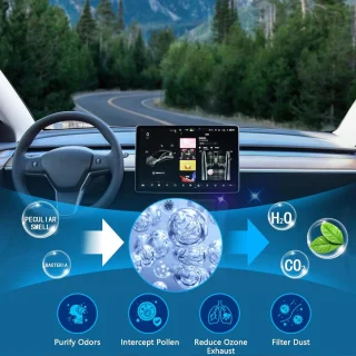 2 stuks HEPA-filter met actieve kool voor Tesla