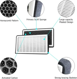 2 stuks HEPA-filter met actieve kool voor Tesla