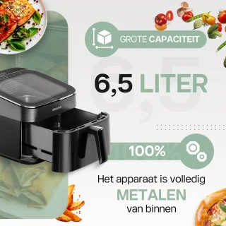 4Swiss ABB-025 SkylightView Heteluchtfriteuse 6.5L Zwart