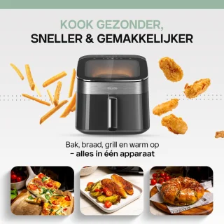 4Swiss ABB-025 SkylightView Heteluchtfriteuse 6.5L Zwart