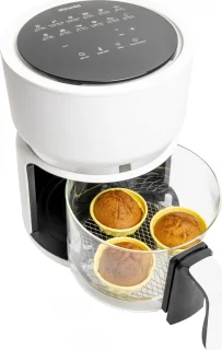 4SWISS ABB-G24 Pure Glass Heteluchtfriteuse Wit 3L 1200W
