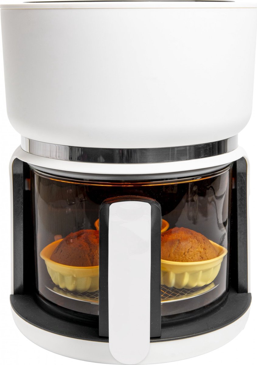 4SWISS ABB-G24 Pure Glass Heteluchtfriteuse Wit 3L 1200W