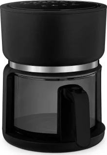 4SWISS ABB-G24 Pure Glass Heteluchtfriteuse Zwart 3L 1200W