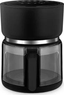 4SWISS ABB-G24 Pure Glass Heteluchtfriteuse Zwart 3L 1200W