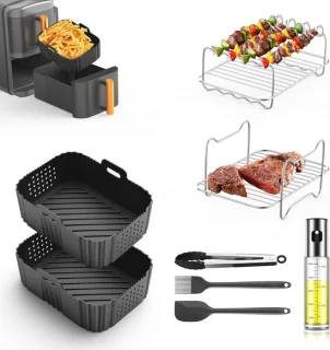 8-delige airfryer accessoires voor dubbele luchtfriteuses