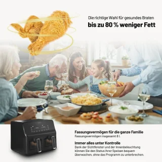 8000 BC Heteluchtfriteuse Twee Manden