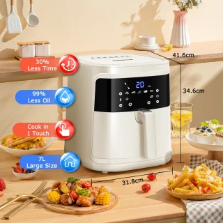 Aigostar 30A3D Airfryer XXL 7L Wit