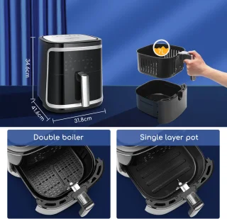 Aigostar 30IBT Airfryer XXL 7L Zwart