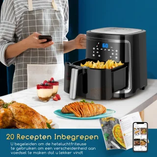 Aigostar Cube Smart 30XQF Heteluchtfriteuse 7L Zwart