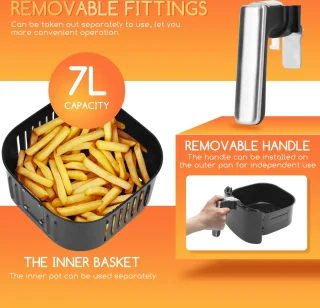Aigostar Cube Smart Airfryer XXL 7L Zwart