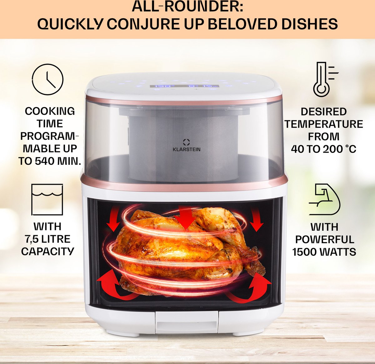 Air Bloom heteluchtfriteuse 7,5L 1500W