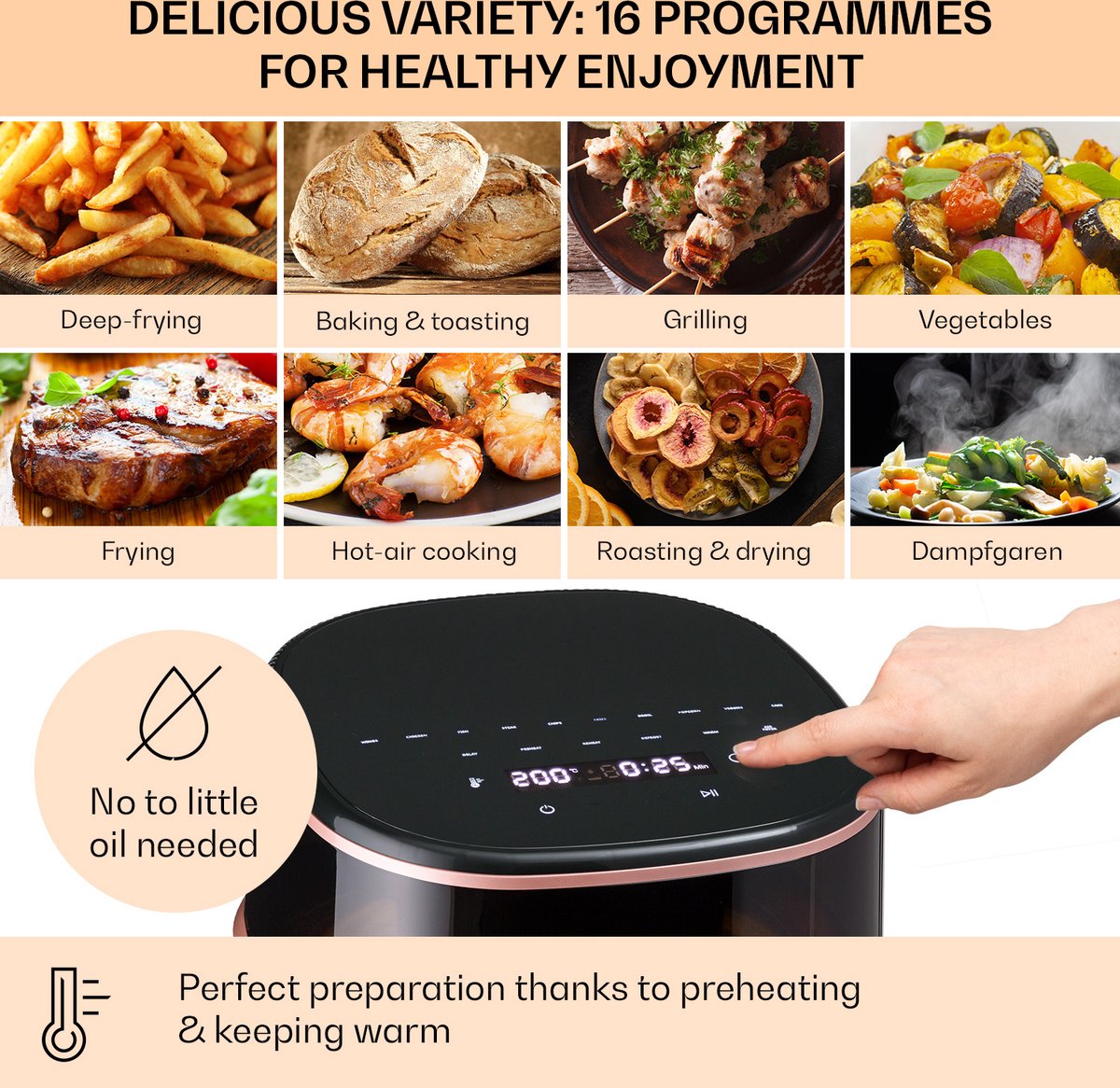 Air Bloom heteluchtfriteuse 7,5L 1500W