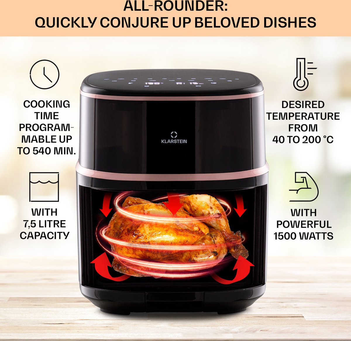 Air Bloom heteluchtfriteuse 7,5L 1500W