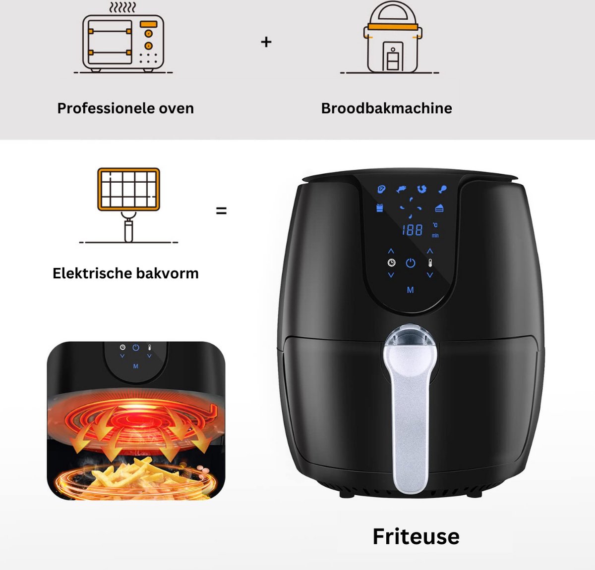 Airfryer 3.5L 1500W LED Touchscreen
