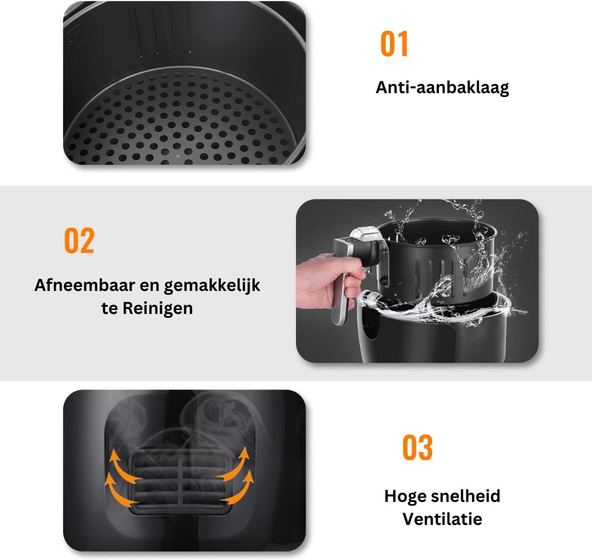 Airfryer 3.5L 1500W LED Touchscreen