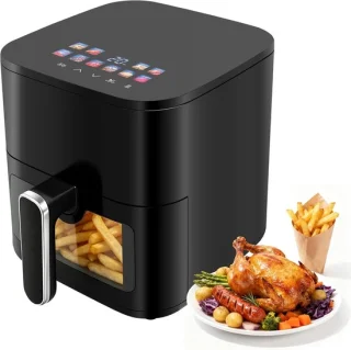 Airfryer 5 liter met digitale display en kijkvenster - ShopVlot