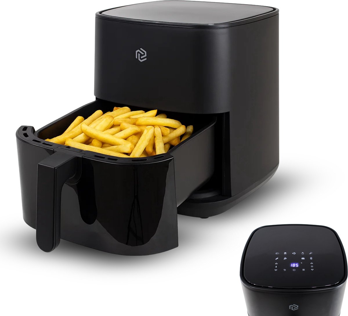 De Airfryer 5.5L Touchscreen 1500W Zwart in één oogopslag