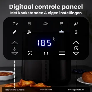 Airfryer 5.5L Touchscreen 1500W Zwart