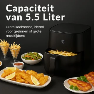 Airfryer 5.5L Touchscreen 1500W Zwart