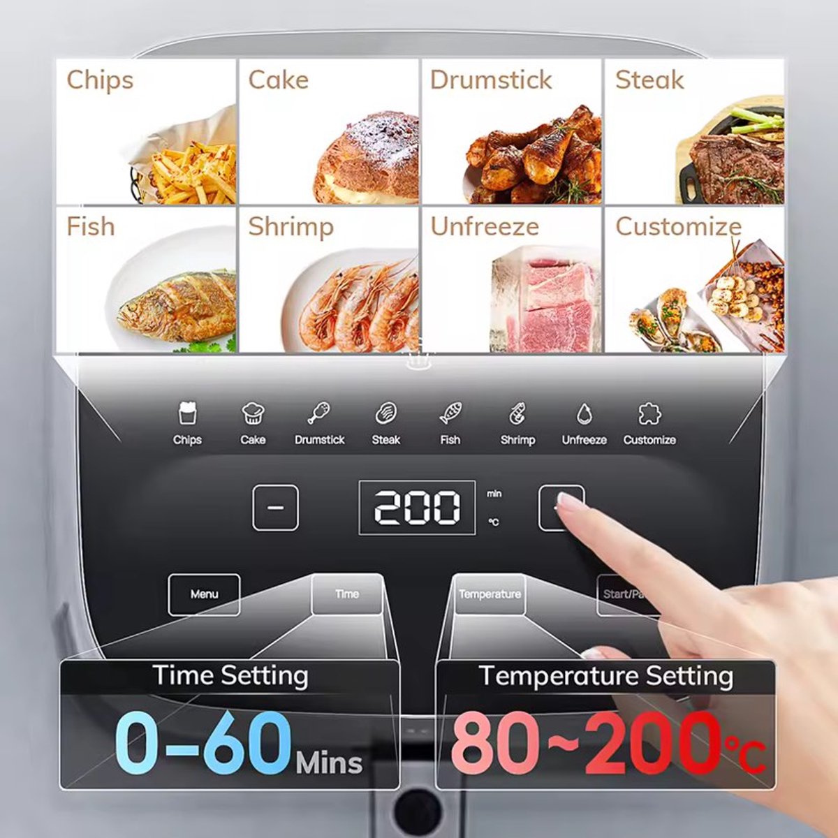 Airfryer 5L Elektrische Friteuse Zwart