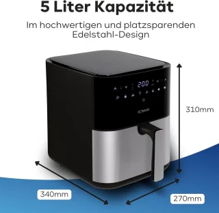 Airfryer 5L Zwart RVS