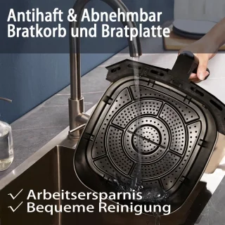 Airfryer 6L Zwart 1700W LED Display