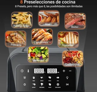 Airfryer 7L RVS Zwart Touchscreen 1400W