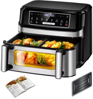 Airfryer dubbel 12 liter XXL zwart