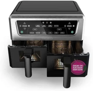 Airfryer dubbele lades heteluchtoven XL 10.4 liter zwart