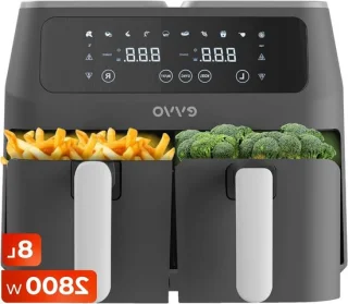 Airfryer dubbele mand 8 liter zwart